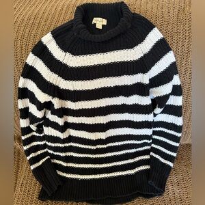 Style & Co. Striped Black and White Turtleneck Sweater